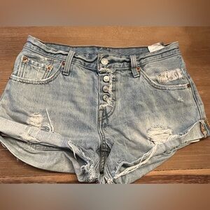 Vintage Levi's Distressed Button Fly Cutoff Shorts Size 25